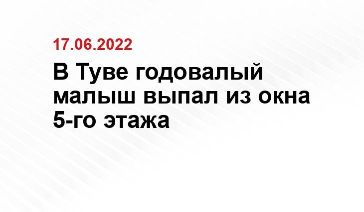 В Туве годовалый малыш выпал из окна 5-го этажа vk.com